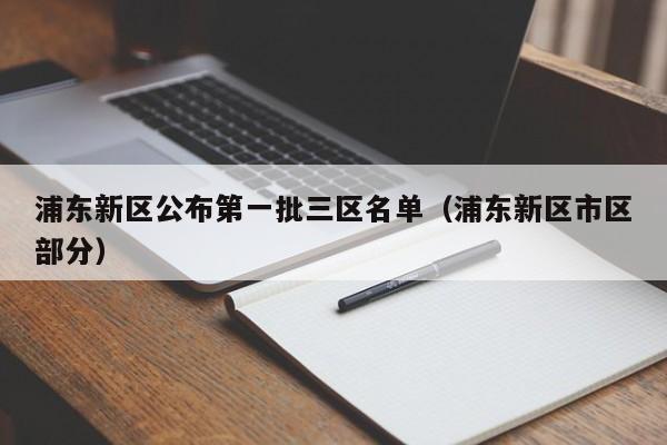 浦东新区公布第一批三区名单(浦东新区市区部分)